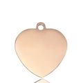 Herzanhänger aus roségoldenem Edelstahl mit polierter Spiegeloberfläche und Ringloch - Roségold (Ohne Verschluss)