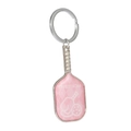 Pickleball Schläger Schlüsselanhänger aus Zinklegierung in Rosa mit silbernem Schlüsselring - Rosa Pickleball Schläger A