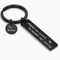 Spanish drive safe keychain in black stainless steel for husband or boyfriend gift - Drive Safely (Black - OPP Bag)