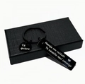 Spanish driving safety keychain in black stainless steel with gift box for husband - Drive Safely (Black - Gift Box)