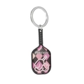 Pickleball-Schläger Schlüsselanhänger in Rosa und Schwarz mit Zinklegierungsring - Schwarz Pickleball Schläger A
