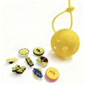 Set accessori pickleball con supporto in silicone giallo e 8 ciondoli decorativi - Sfera Gialla Con Accessori DIY