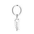Polished silver stainless steel fish bone keychain with a minimalist hollow design - Fishbone