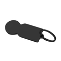 Llavero de ficha de carrito de acero inoxidable negro mate con forma de silueta - Estilo en Blanco / Negro