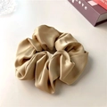 Elegant champagne gold oversized satin scrunchie with a glossy finish for women - Champagne Gold