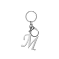 Polished stainless steel letter M keychain with lobster clasp for backpacks - Artistic Letter M - Silver