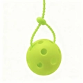 Pendentif de sac Pickleball vert fluo DIY avec sangle en silicone réglable - Pompon Vert
