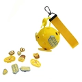 Gele pickleball rugzak hanger met schattige cartoon bedeltjes en gele polsband - Gele Bal En DIY Accessoires En Effen Kleur Webbing
