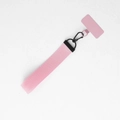 Correa de muñeca rosa tejida para móvil con mosquetón metálico y parche - Estilo de Correa Plana Ancha Rosa / Rosa Estilo 003