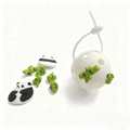 White pickleball backpack charm with green bamboo and panda silicone accessories - White Ball And DIY Accessories