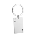 Stainless steel keychain featuring a Jack of Spades playing card charm with a polished finish - Jack of Spades
