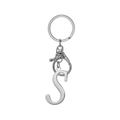 Polished stainless steel letter S keychain with durable lobster clasp and flat key ring - Artistic Letter S - Silver