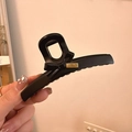 Pinza per capelli nera opaca con fiocco e placca dorata LOVEDAYS per acconciature - Nero (D-4876-1)