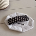 Retro black and silver woven checkerboard hairpin with minimalist geometric design for women - Square / Black Rectangle (D-4150-2)