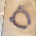 Cute gray plush headband with bear ears for face washing, made of soft lamb wool material - Blue
