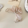 Eleganter Haargummi aus Chiffon-Schleife in Champagner mit glitzerndem Strassbesatz - Champagner