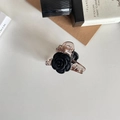 Elegant black rose hair claw clip with a champagne base for a sophisticated look - Black