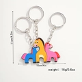 Detailed size view of colorful cartoon pony wood keychains showing 11cm height and 10cm width - Pony Style (5131301581860)