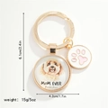Detail view of golden Poodle charm keychain showing size and weight specifications - Poodle (MOM EVER)
