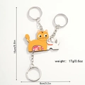 Matching orange and white cat wood keychains with interlocking puzzle design and metal ring - Cat Style (5131301581855)