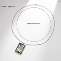 Detailed silver rectangle necklace with wolf art, 50cm length and 22g weight display - Exquisite Wolf Art Necklace (Style 6)