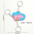 Three-piece interlocking hippo puzzle keychain set with size and weight detail - Hippo Style (5131301581854)