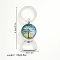 Detail view of dragonfly glass cabochon bottle opener keychain with size and weight specs - Hand-painted Dragonfly (Style 2)