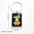 Detailed dimensions of rectangular tennis motivational keychain showing 7cm length and 21g weight - Style 4 / Keychain