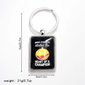 Inspirational volleyball metal keychain with Inner Strength quote and athlete silhouette - Style 9 Keychain