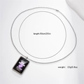 Detail of rugby charm necklace with black enamel finish and polished silver ball chain - Style 1 Necklace