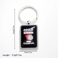 Detailed view of volleyball pendant with motivational text and resin drip sticker - Style 4 Keychain