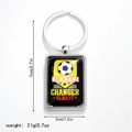 Dettaglio portachiavi calcio argento con testo ispiratore Be A Game Changer Always - Stile 8 Portachiavi