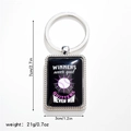 Porte-clés baseball rectangulaire avec slogan Winners Never Quit et dimensions 7x3cm - Style 7 Porte-clés