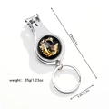 Portachiavi tagliaunghie 3-in-1 argento con lettera C dorata, lungo 8,8cm e pesante 35g - Lettera C