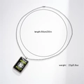 Detail of baseball pendant necklace with Conquer Anything motivational text and ball chain - Style 8 / Necklace