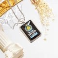 Black volleyball pendant necklace with inspirational quote on silver bead chain - Style 7 Necklace