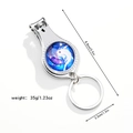 Polished stainless steel nail clipper keychain with colorful Tai Chi Koi art insert - Tai Chi Koi Pattern (Style 1)