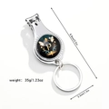Detail showing multifunctional 3-in-1 bottle opener nail clipper with letter P crown design - Letter P
