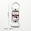 Detailed view of metal lion keychain with bottle opener dimensions 9.1cm x 3.2cm - Lion Silhouette (Style 3)