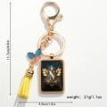 Detail view of letter N keychain with dimensions 11.7cm height and 31g weight - Letter N