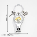 Camping themed nail clipper keychain with caravan charm and happy camper metal tag - Yellow I Am A Happy Camper Style (12)