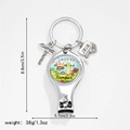 Multi-function silver nail clipper keychain with Happy Camper charm and road sign detail - Red Camper Happy Camper Style (13)