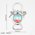 Metal Happy Camper keychain with vintage camper charm and integrated bottle opener feature - Outdoor Camper Illustration Style (7)