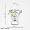 Happy Camper key ring with a yellow trailer charm and camping sign bottle opener - Yellow Happy Camper Style (8)