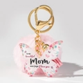 Detailansicht Schmetterling Schlüsselanhänger mit Blumenmuster und Zitat für die Mutter - Schöne Mutter Stil (5)