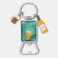 Detail of metal beer bottle opener keychain featuring vintage fresh beer sign pendant - FRESH Beer BEST IN TOWN Pattern (13)