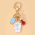 Détail du porte-clés médical avec personnage en tenue de protection, masque et thermomètre - Epidemic Angel Style (16)