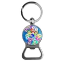 Vintage μπρελόκ ανοιχτήρι από κράμα ψευδαργύρου με σχέδιο μπάλας bingo και γυάλισμα - Στυλ Πολύχρωμη Μπάλα Αριθμών Λόττο (2)