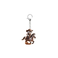 2D Acryl sleutelhanger met een schattige cowboykat op een paard en metalen sluiting - Kat Die Op Paard Rijdt Stijl (3)