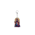 Détail du porte-clés sorcière en acrylique avec style vitrail et fermoir mousqueton argent - Figure de Fenêtre en Arche (3)